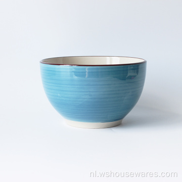 Nordic Styles Hand Printing Rice Noodle Ceramic Bowls